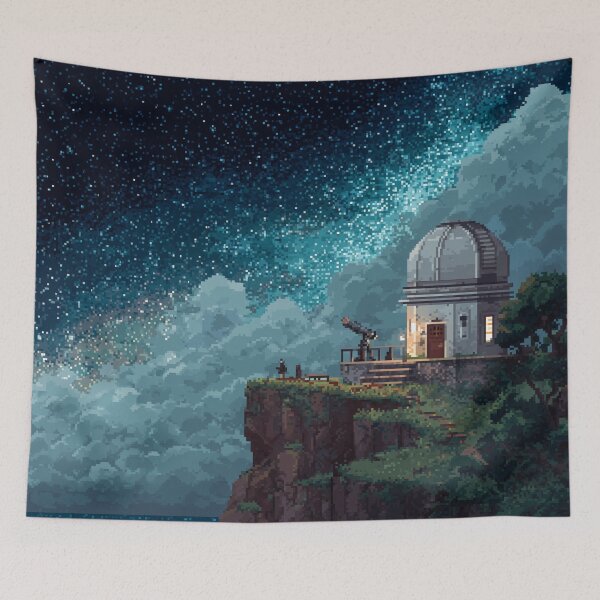 Item preview, Pixel Art Observatory on Starry Cliff designed and sold by Rtymer.