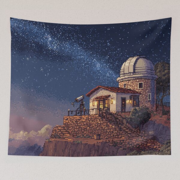 Item preview, Pixel Art Observatory on Starry Cliff designed and sold by Rtymer.