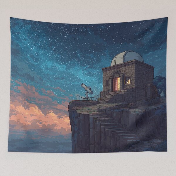 Item preview, Pixel Art Observatory on Starry Cliff designed and sold by Rtymer.
