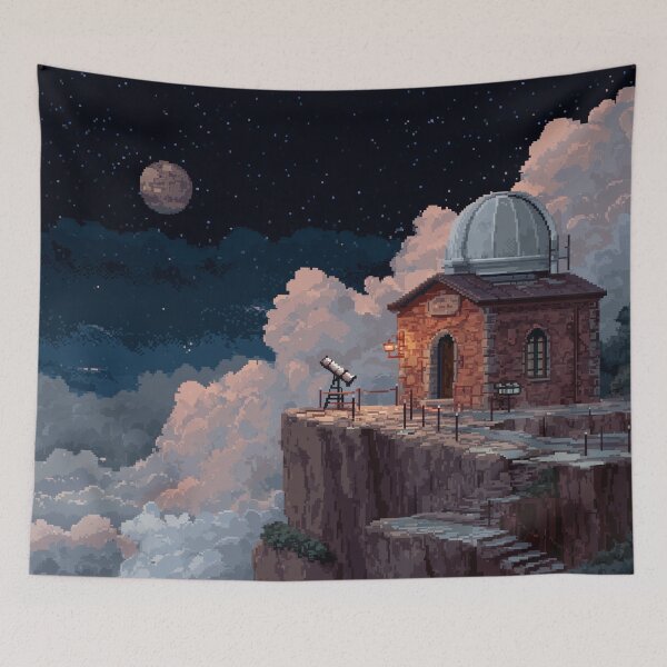 Item preview, Pixel Art Observatory on Starry Cliff designed and sold by Rtymer.
