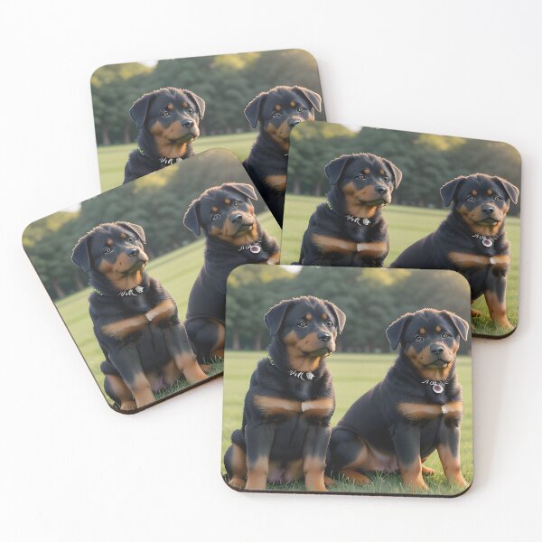 Item preview, Rottweiler Puppies Golden Hour Portrait Park designed and sold by CanineCourier.
