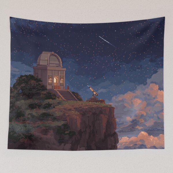Item preview, Pixel Art Observatory on Starry Cliff designed and sold by Rtymer.