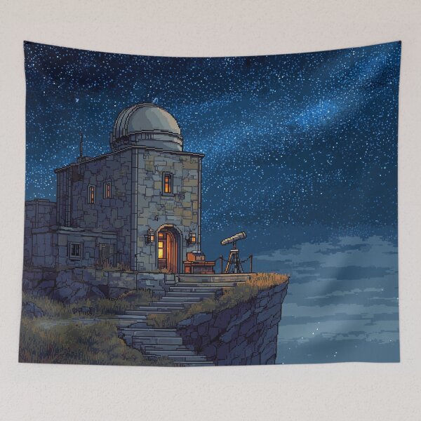 Item preview, Pixel Art Observatory on Starry Cliff designed and sold by Rtymer.