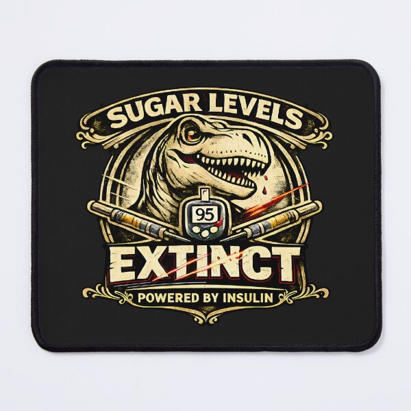 Item preview, Sugar Levels Extinct Dinosaur Design – Powered By Insulin | Type 1 Diabetes Gift designed and sold by Irysek.