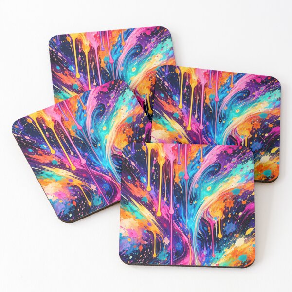 Item preview, Abstract Neon Drip Art. designed and sold by HubiUrbanStudio.