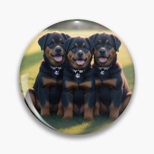 Item preview, Three Happy Rottweiler Puppies Tongues Out Golden Park designed and sold by CanineCourier.