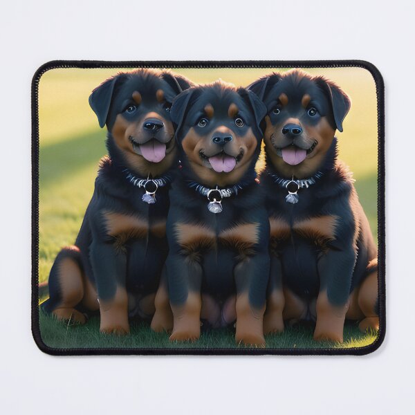 Item preview, Three Happy Rottweiler Puppies Tongues Out Golden Park designed and sold by CanineCourier.