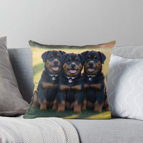 Item preview, Three Happy Rottweiler Puppies Tongues Out Golden Park designed and sold by CanineCourier.