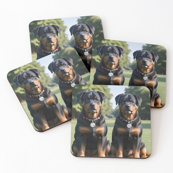 Item preview, Rottweiler Puppies Confident Pose Daylight Park designed and sold by CanineCourier.