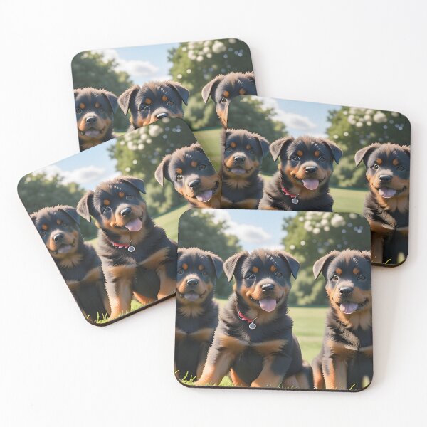 Item preview, Three Rottweiler Puppies Bright Sunny Day Candid designed and sold by CanineCourier.