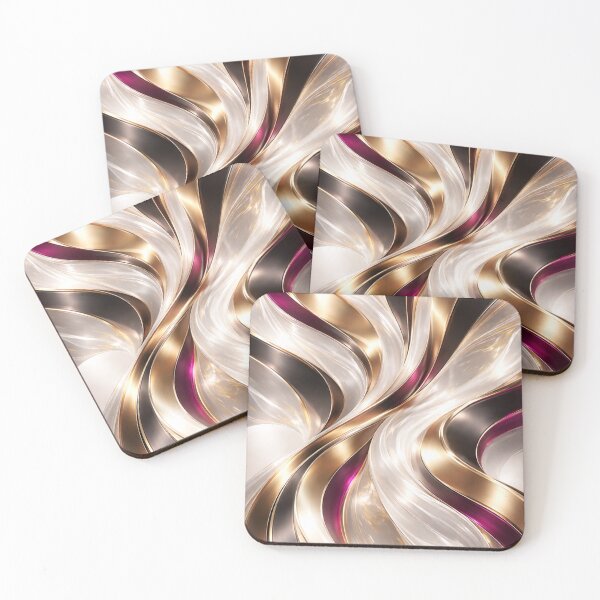 Item preview, Golden Silk Waves Abstract Flow designed and sold by XUXU1.