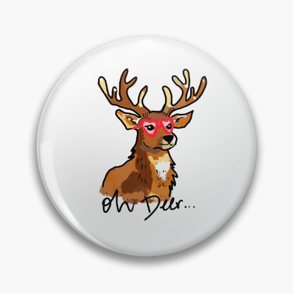 Item preview, Oh Deer – Cute Deer with Heart Rose-Colored Glasses Illustration designed and sold by laterkatergator.
