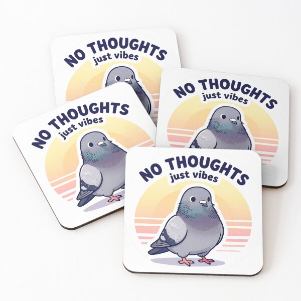Item preview, No Thoughts Just Vibes Pigeon – Funny Blank Mind Meme designed and sold by AnimalAirtistry.