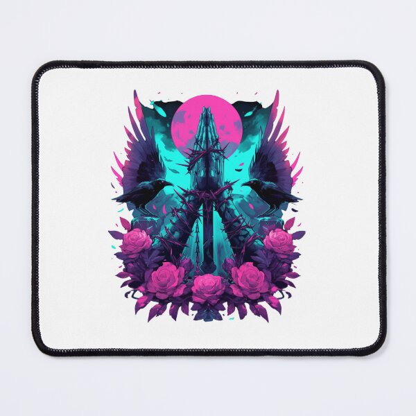 Item preview, Silent Faith – Gothic Praying Hands Under Neon Moon designed and sold by YSiGn_.
