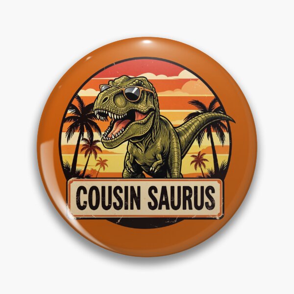 Artikelvorschau, Cousin Boy – Lustiger T-Rex im Retro-Vintage-Stil, Cousinsaurus entworfen und verkauft von Mozaic Clothes.