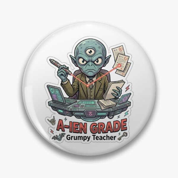 Item preview, Grumpy Three-Eyed Alien Teacher Grading Papers designed and sold by Kvarny.