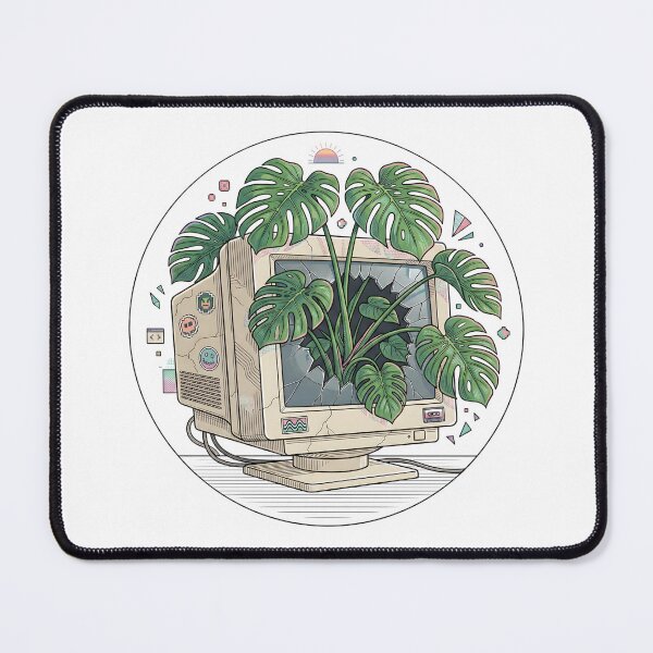 Item preview, 90s Retro Computer with Growing Monstera Plant designed and sold by Kvarny.