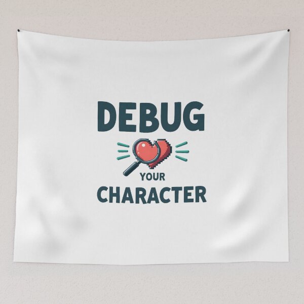 Item preview, Debug Your Character Muslim T-Shirt | Pixel Heart Islamic Streetwear Tee for Faith & Self Improvement designed and sold by Vajid Designs .