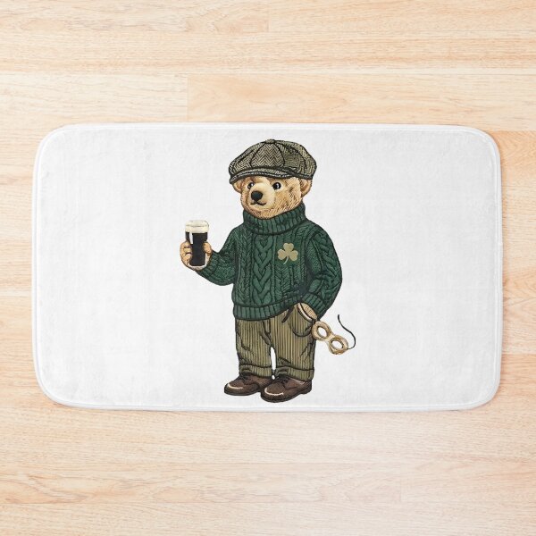 Item preview, Vintage Cool Funny Teddy Bear Feeling Lucky Drinking St Patricks Day designed and sold by BousinilyArt.