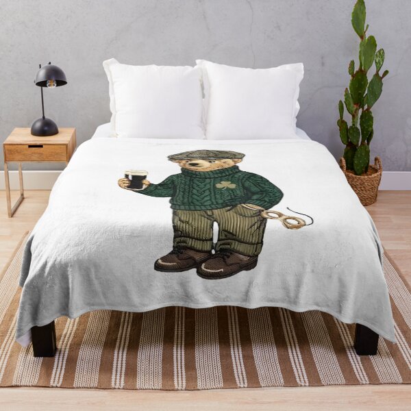Item preview, Vintage Cool Funny Teddy Bear Feeling Lucky Drinking St Patricks Day designed and sold by BousinilyArt.