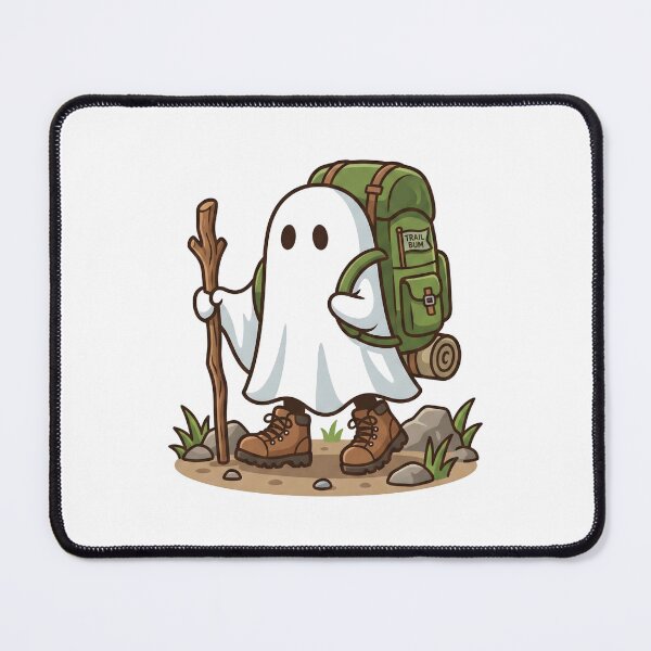 Item preview, Cute Hiking Ghost with Camping Gear designed and sold by Kvarny.