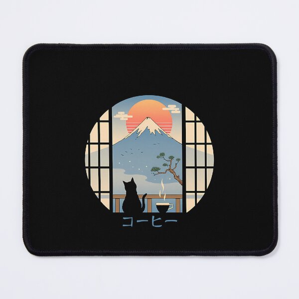 Item preview, Coffee Cat In Mt. Fuji  designed and sold by RositaArreo33.