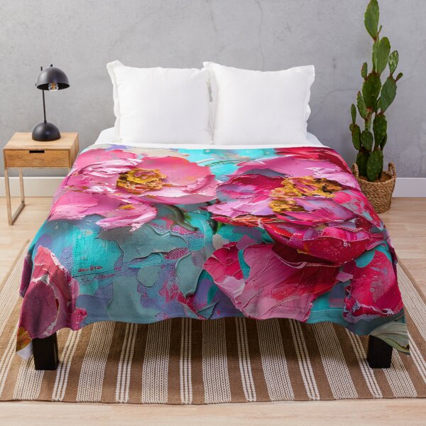 Item preview, Impasto Palette-Knife-Style Pink Flowers Digital Art designed and sold by DEC02.