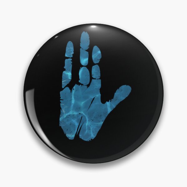 Item preview, Blue Alien Handprint designed and sold by HallowsCrafts.