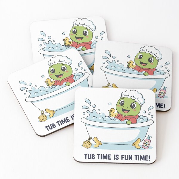 Item preview, Chhota Dino Tub Time Is Fun Time – Cute Dinosaur Bath Illustration designed and sold by MeeraArts&Crafts.