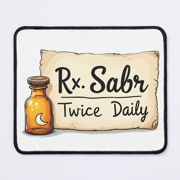 Item preview, Rx Sabr Twice Daily Muslim T-Shirt | Minimal Arabic Prescription Islamic Streetwear Tee for Patience designed and sold by Vajid Designs .