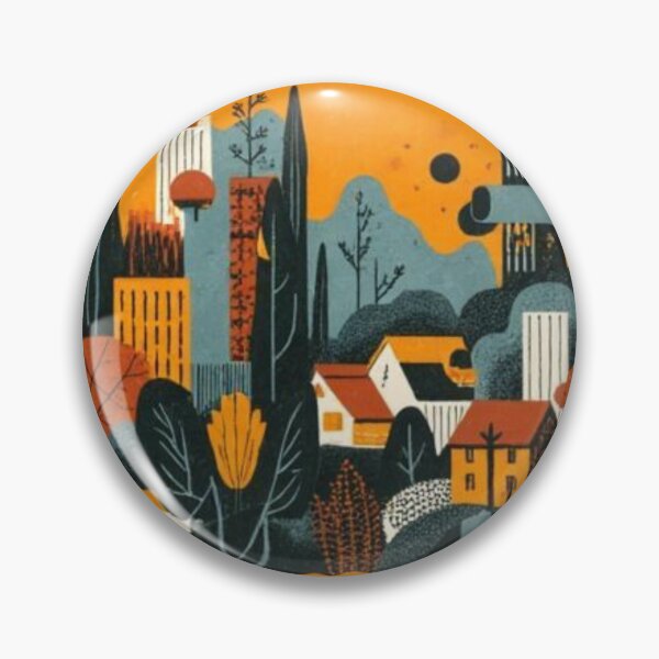 Item preview, Pueblo costero modernista - Arte geométrico en xilografía designed and sold by The Rust Lab.