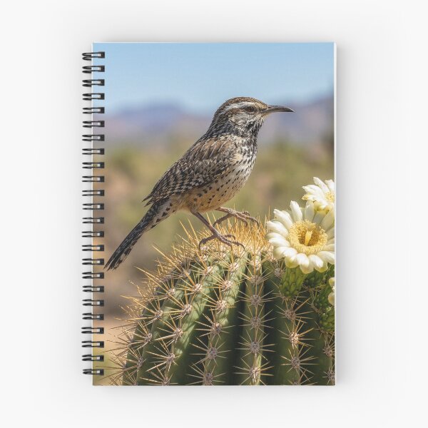 Item preview, Cactus Wren on Flowering Saguaro designed and sold by Tridentulus.