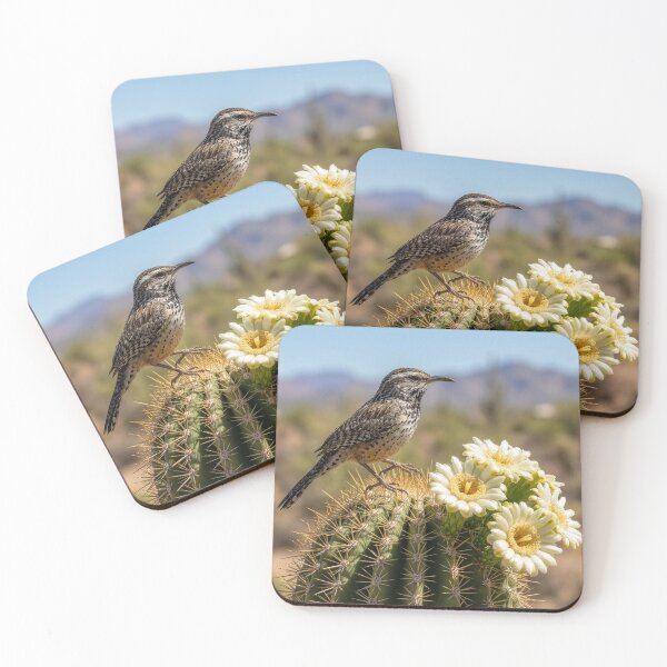 Item preview, Cactus Wren on Flowering Saguaro designed and sold by Tridentulus.