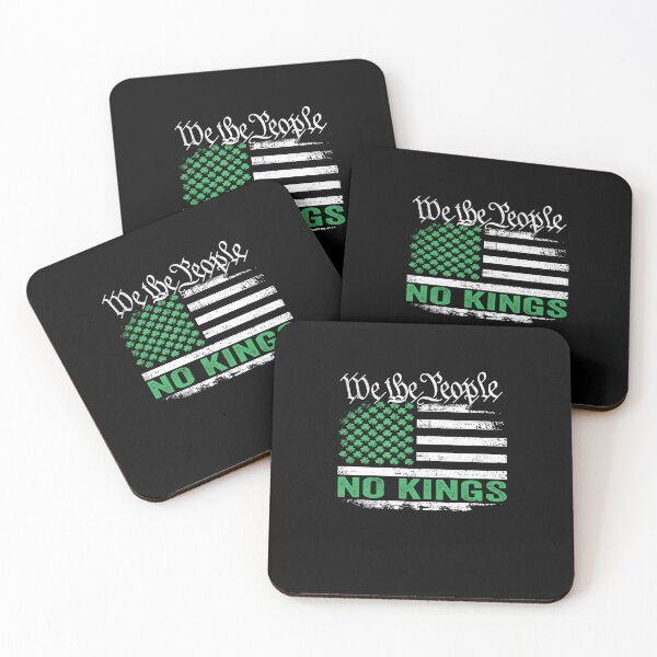 Item preview, No Kings in America US Flag Vintage Shamrocks for St Patricks Day designed and sold by closureshipoden.