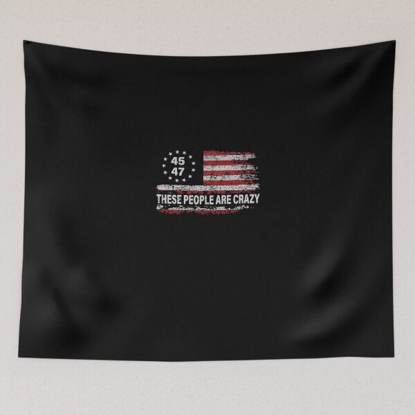 Item preview, These People are Crazy Vintage USA Flag American designed and sold by closureshipoden.