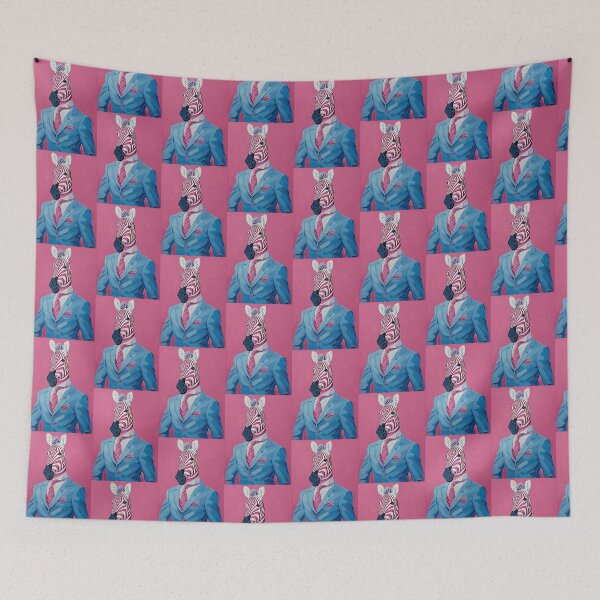Item preview, Elegant Zebra Design on Blue Suit - Formal Animal Pop Art Style designed and sold by Hipatye26.