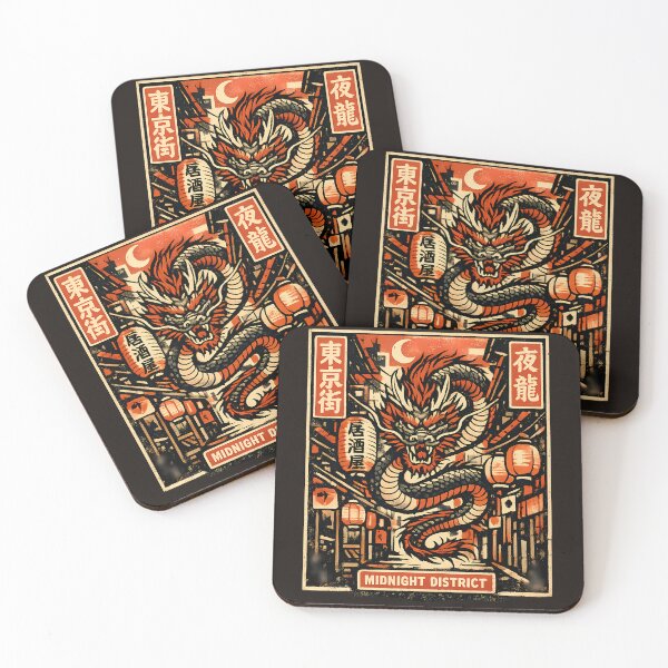 Item preview, Midnight District Dragon Tokyo Night Alley Japanese Mythology Illustration designed and sold by VaporTokyo.