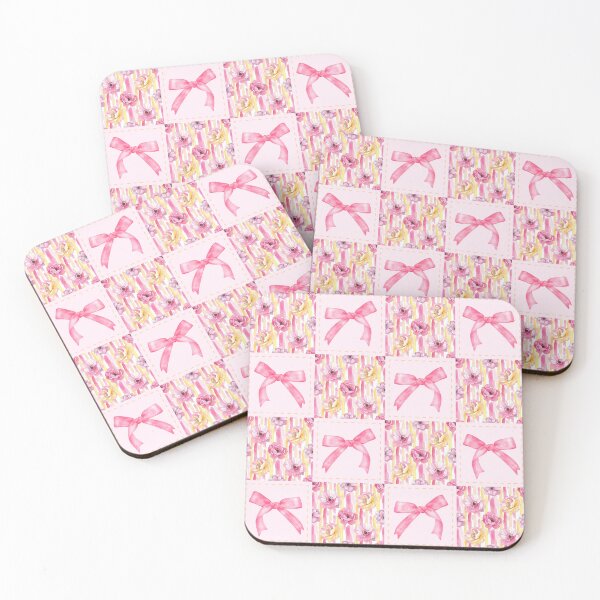 Item preview, Pink Bow Seamless Pattern Coquette Floral Stripe Shabby Chic Ribbon Girly Cottagecore Patchwork Quilt Checkerboard designed and sold by FRH Design ⭐⭐⭐⭐⭐.