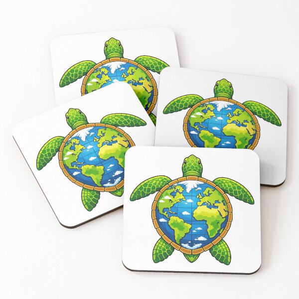 Item preview, World Turtle – Overhead Sea Turtle with Earth Shell Illustration designed and sold by Young Design Lab.