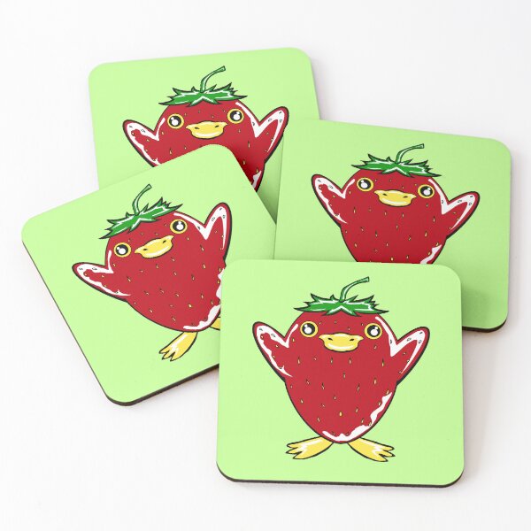Item preview, Strawberry Duck with green background  designed and sold by missmann.