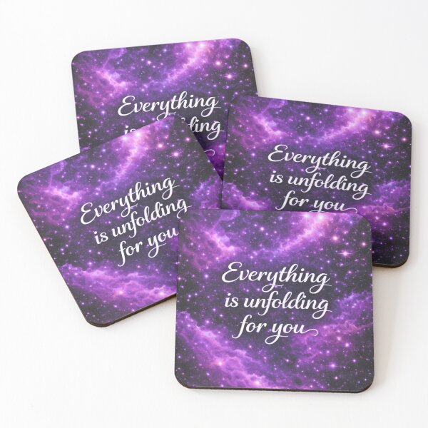 Item preview, Everything Is Unfolding For You Affirmation – Purple Galaxy Wall Art designed and sold by MysticPurpleHue.