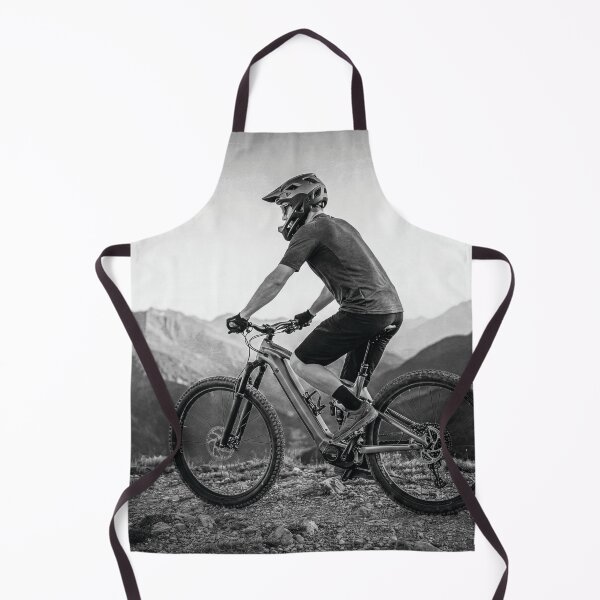 Item preview, Electric Mountain Biker navigating a Rugged Alpine Mountain Ridge Trail designed and sold by Hinson MTB Visuals.