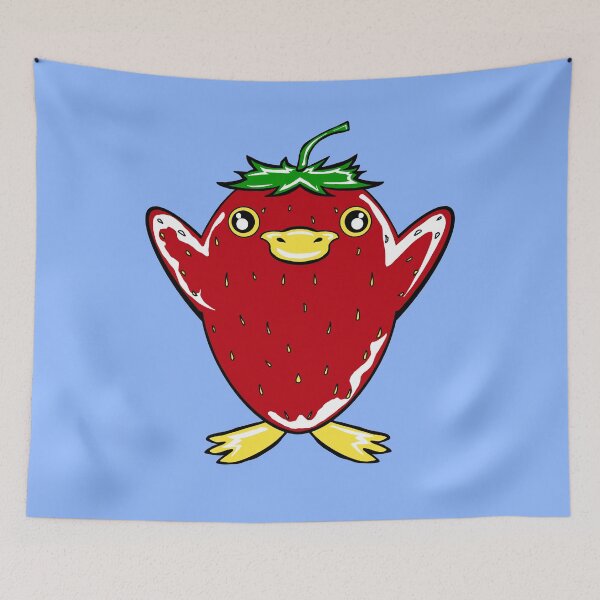 Item preview, Strawberry Duck with Blue Background  designed and sold by missmann.
