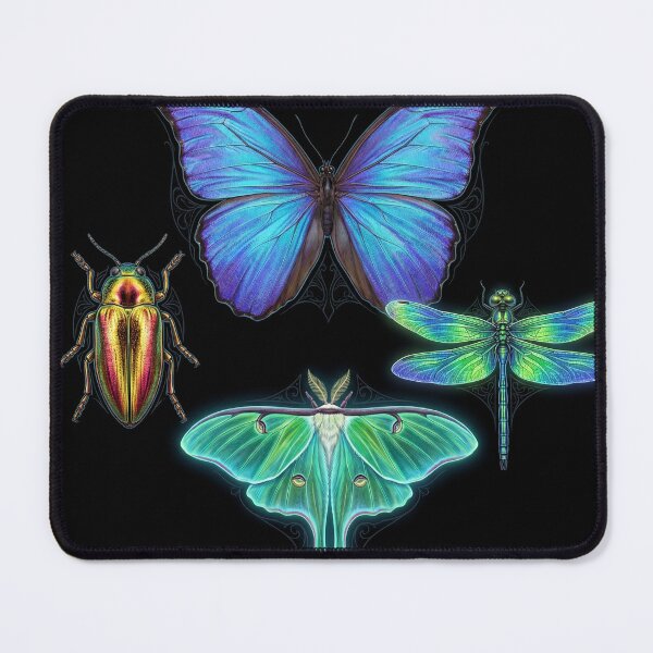 Item preview, Iridescent Insect Specimen Art - Glowing Butterfly Moth Beetle Dragonfly designed and sold by KuroAtelier.