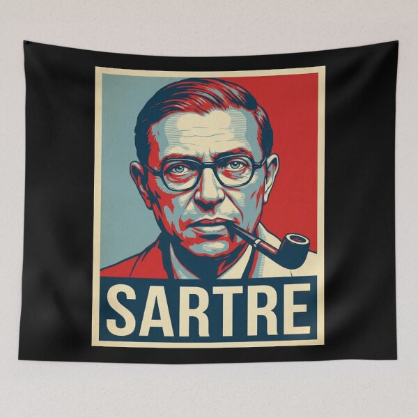 Item preview, Jean Paul Sartre Hope Style Retro Poster Art  designed and sold by Anya Byron.