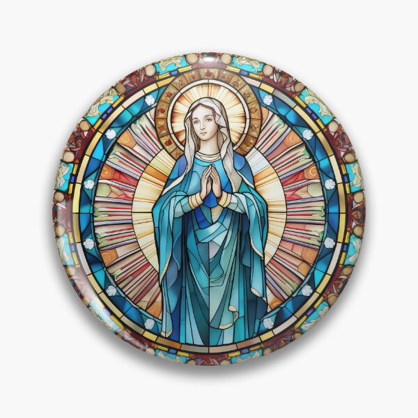 Item preview, Blessed Mother Mary Stained Glass Image designed and sold by All I Need Designs.