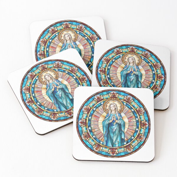 Item preview, Blessed Mother Mary Stained Glass Image designed and sold by All I Need Designs.