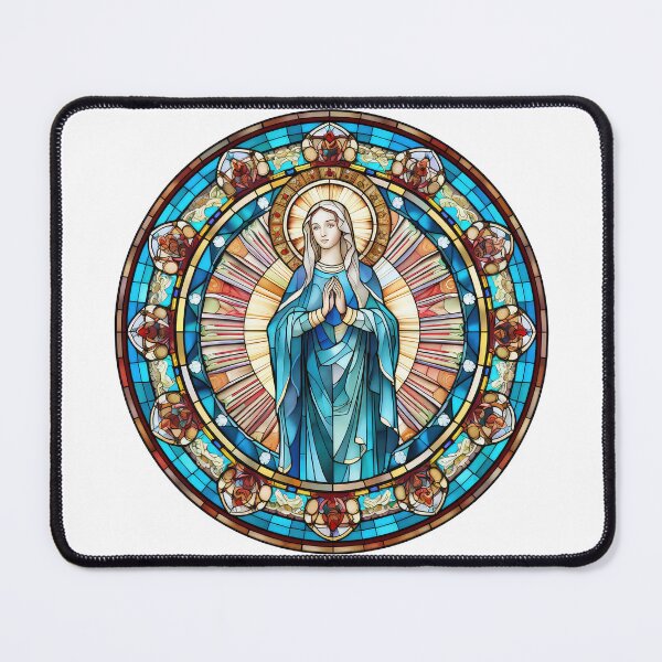 Item preview, Blessed Mother Mary Stained Glass Image designed and sold by All I Need Designs.