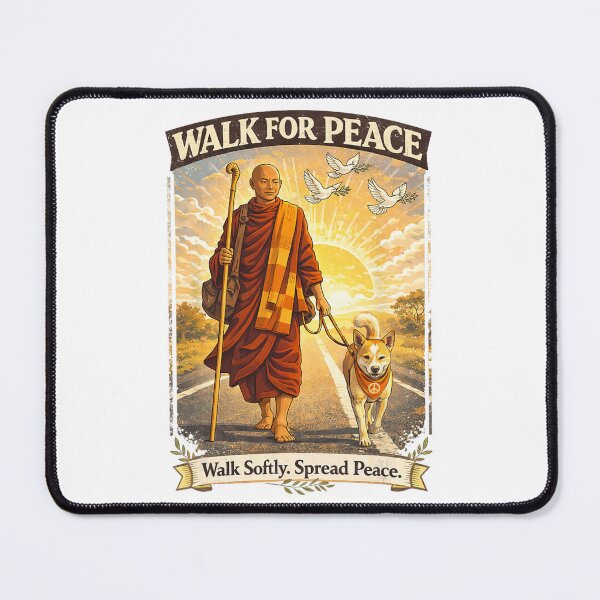 Item preview, Walk for Peace Monks with Aloka The Peace Dog designed and sold by CristHuds.