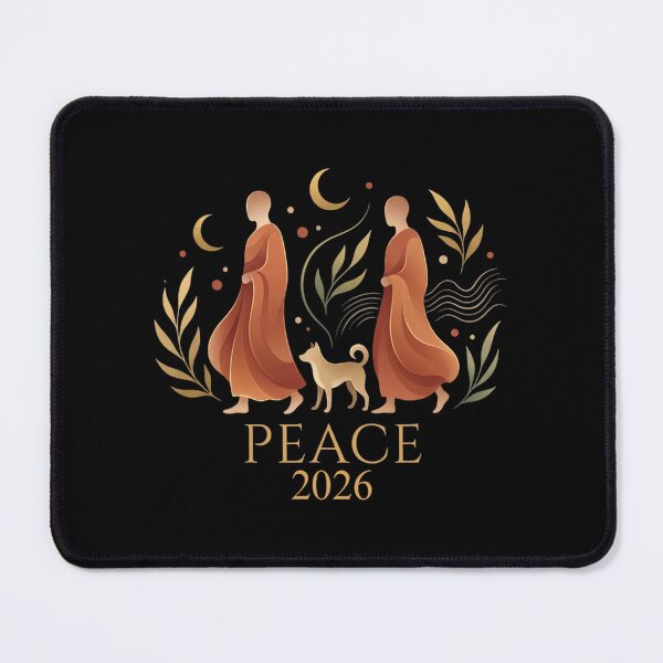Item preview, Walk Peace 2026 World Peace Monks with Aloka Dog Spiritual designed and sold by CristHuds.